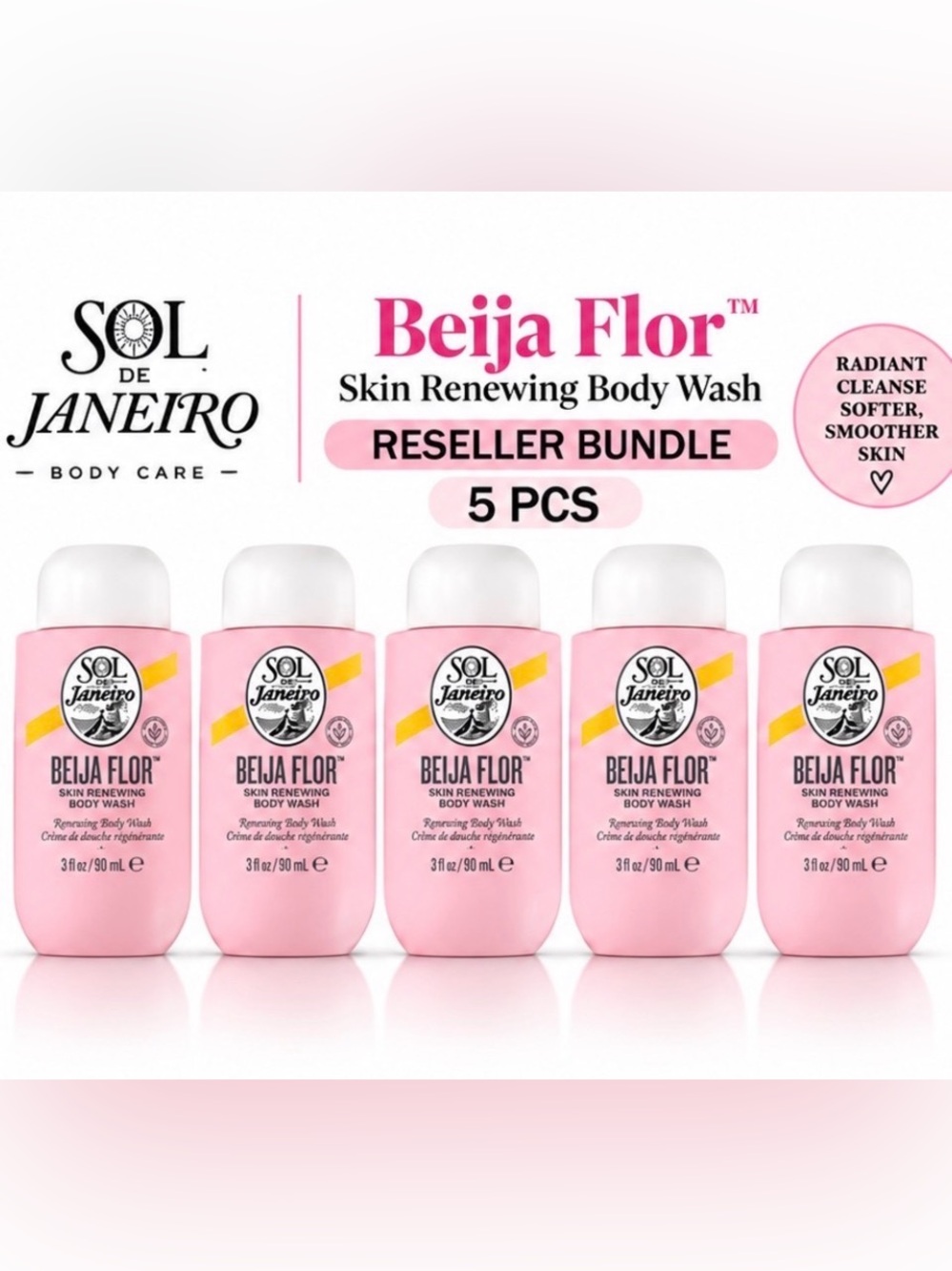 Sol de Janeiro Beija Flor Elasti Body Wash - Pink Bottles